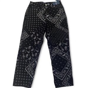 Hollister black bandana print ultra high-rise mom jeans